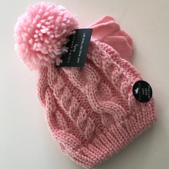 Laura Ashley Other - LAURA ASHLEY Kids Hat & Mitten Set Size 6-12 Months NWT